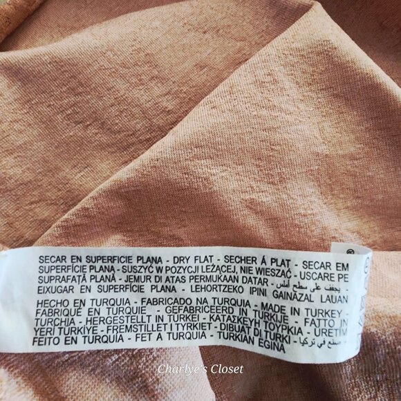 Zara Peach Floral Jacquard Ruffle Sleeve Whimsigoth Hi-Lo Maxi‎ Dress Sz. M - Picture 11 of 12